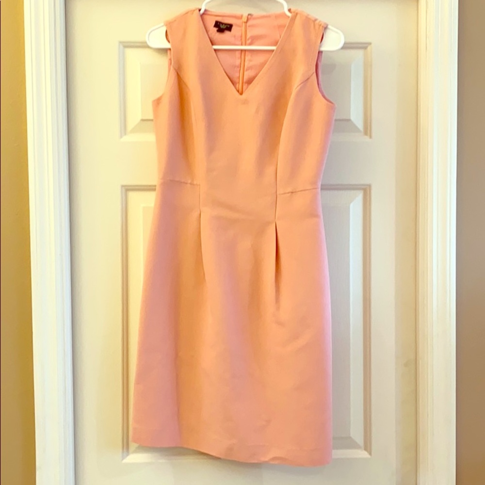 Lovely Talbots cotton silk coral sheath dress, 2P